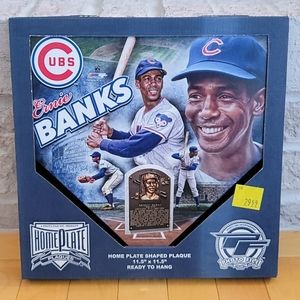 Ernie Banks Chicago Cubs Home Plate Shaped Plaque